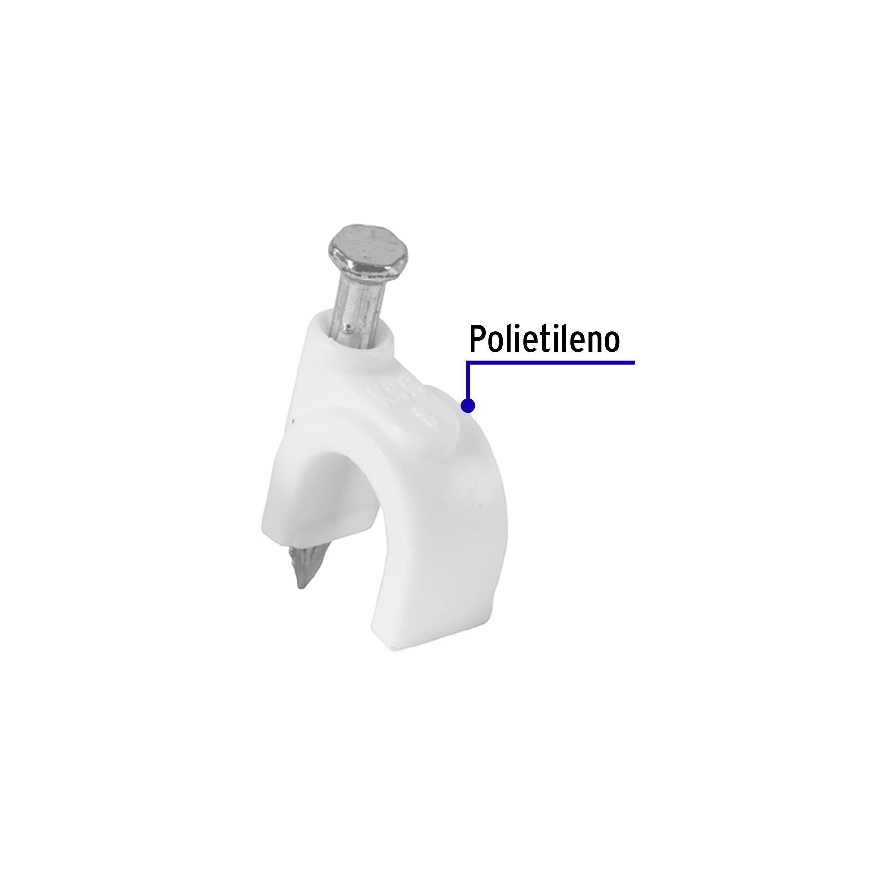 Grapa para cable redondo 6 mm blanca bolsa 500 piezas