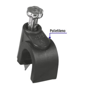 Grapa para cable redondo 6mm negra bolsa 20 piezas