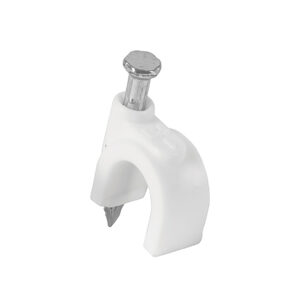 Grapa para cable redondo 8mm blanca bolsa con 20 piezas