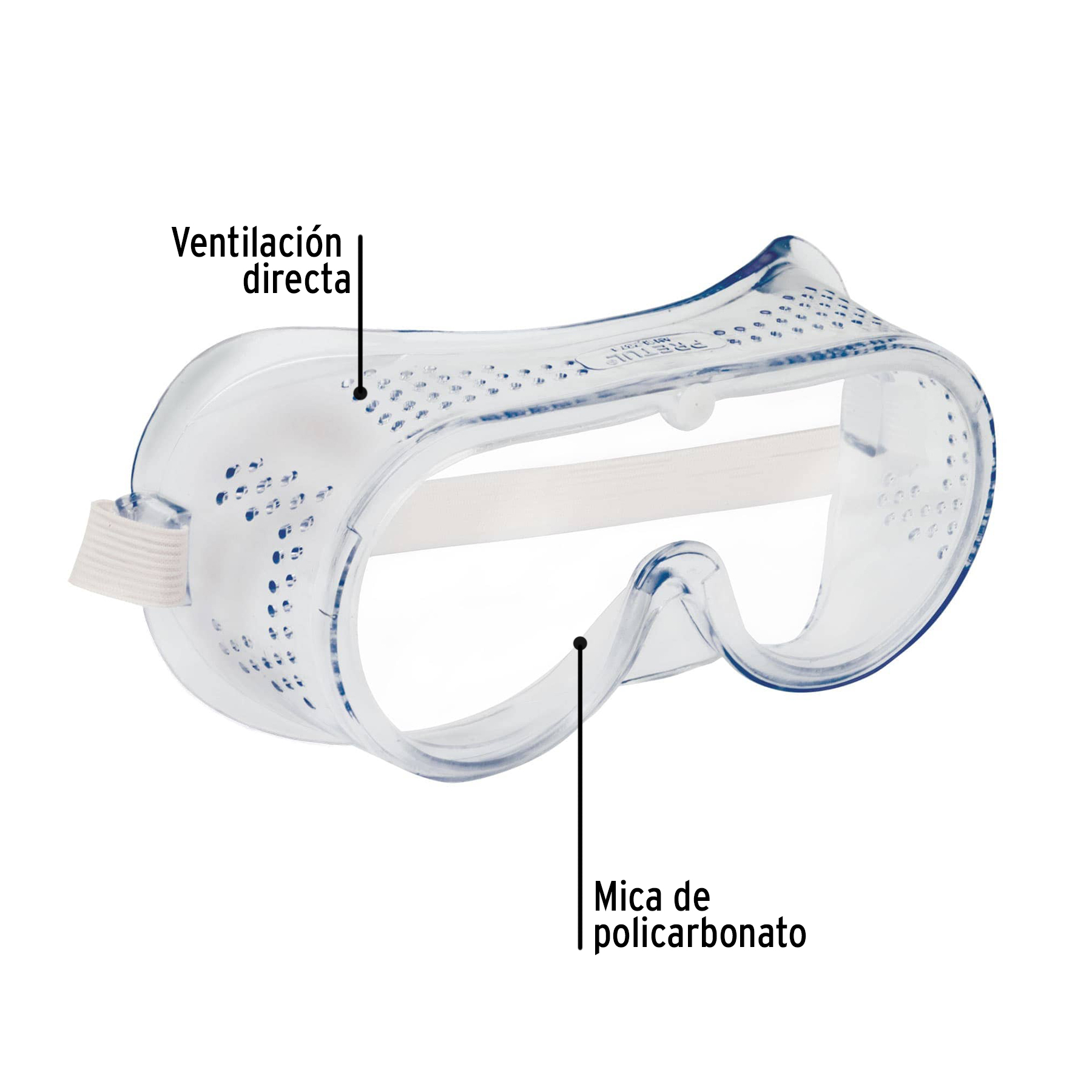 Goggles de seguridad, Pretul con ventilacion directa