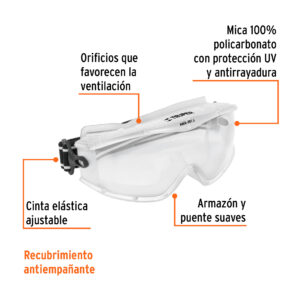 Goggles de seguridad Profesionales mica transparente