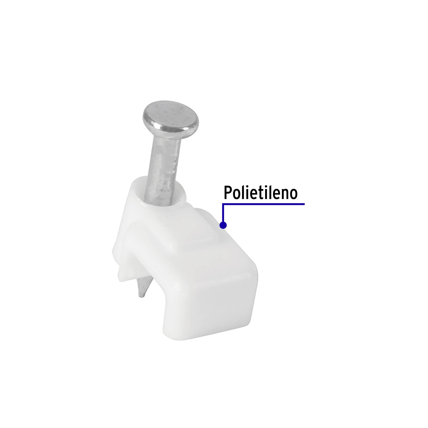 Grapa para cable plano 3x6mm blanca bolsa 20 pzas