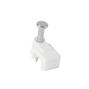 Grapa para cable plano 3x6mm blanca bolsa 500 pzas