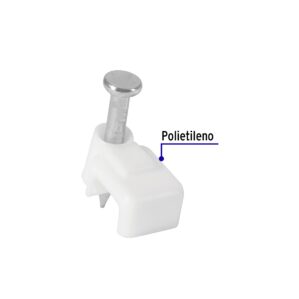 Grapa para cable plano 3x6mm blanca bolsa 500 pzas