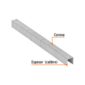 Grapas Calibre 22 de 3/8" Corona 3/8" Caja 5000 pzas