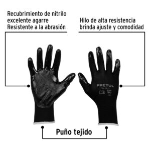 Guantes de Nylon con Nitrilo en Palma Chicos Pretul