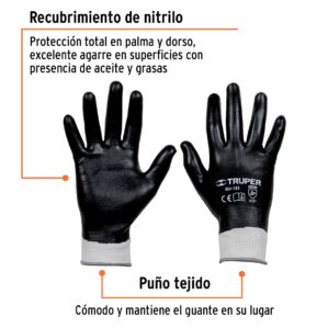 Guantes de Poliester con recubrimiento de nitrilo Chicos