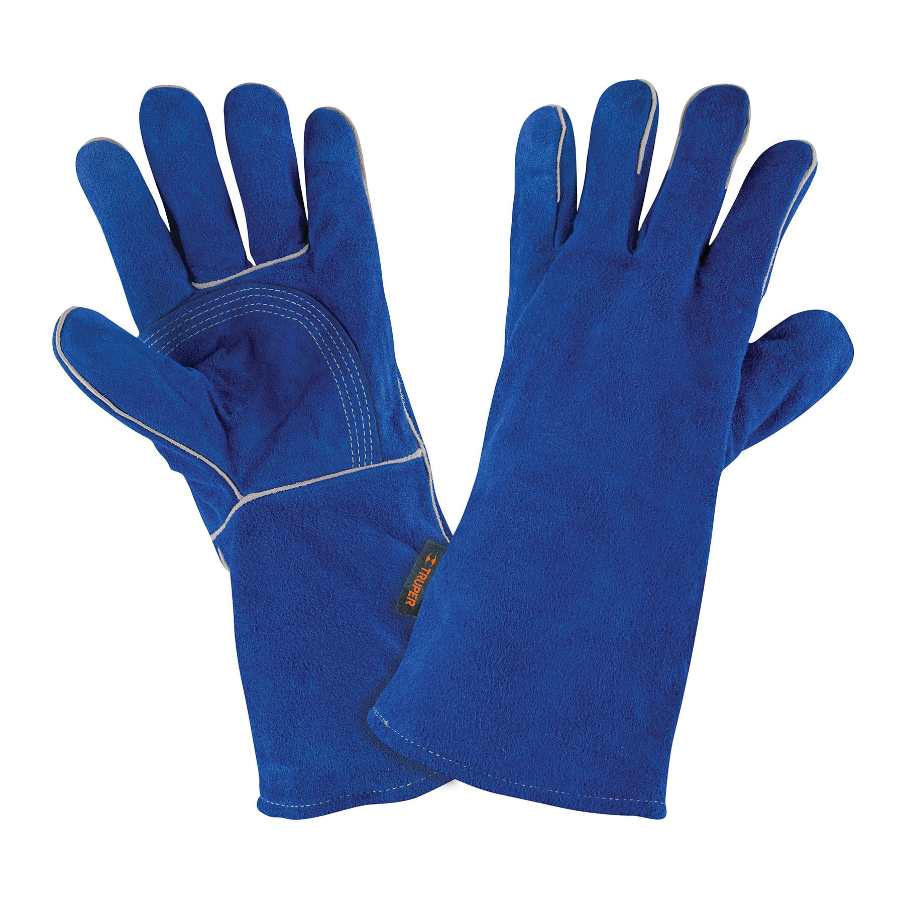 Guantes azules flexibles para soldador
