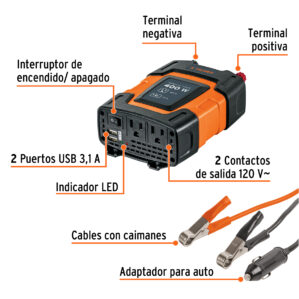 Inversor De Corriente Para Auto 400w Truper