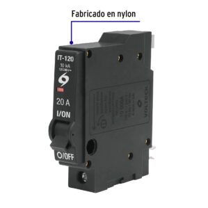 Interruptor termomagnetico 1 polo 20A Pastilla Volteck