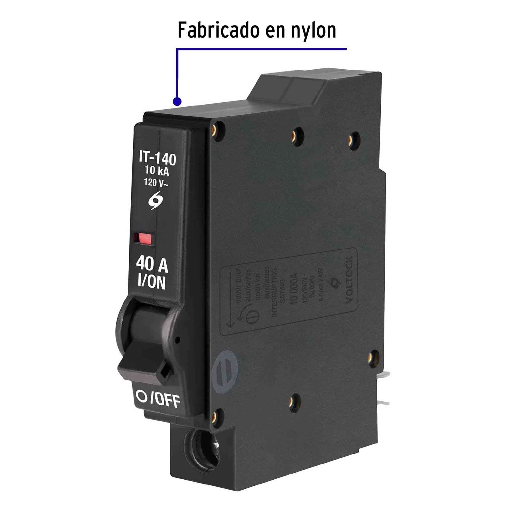Interruptor termomagnetico 1 polo 40A Pastilla Volteck