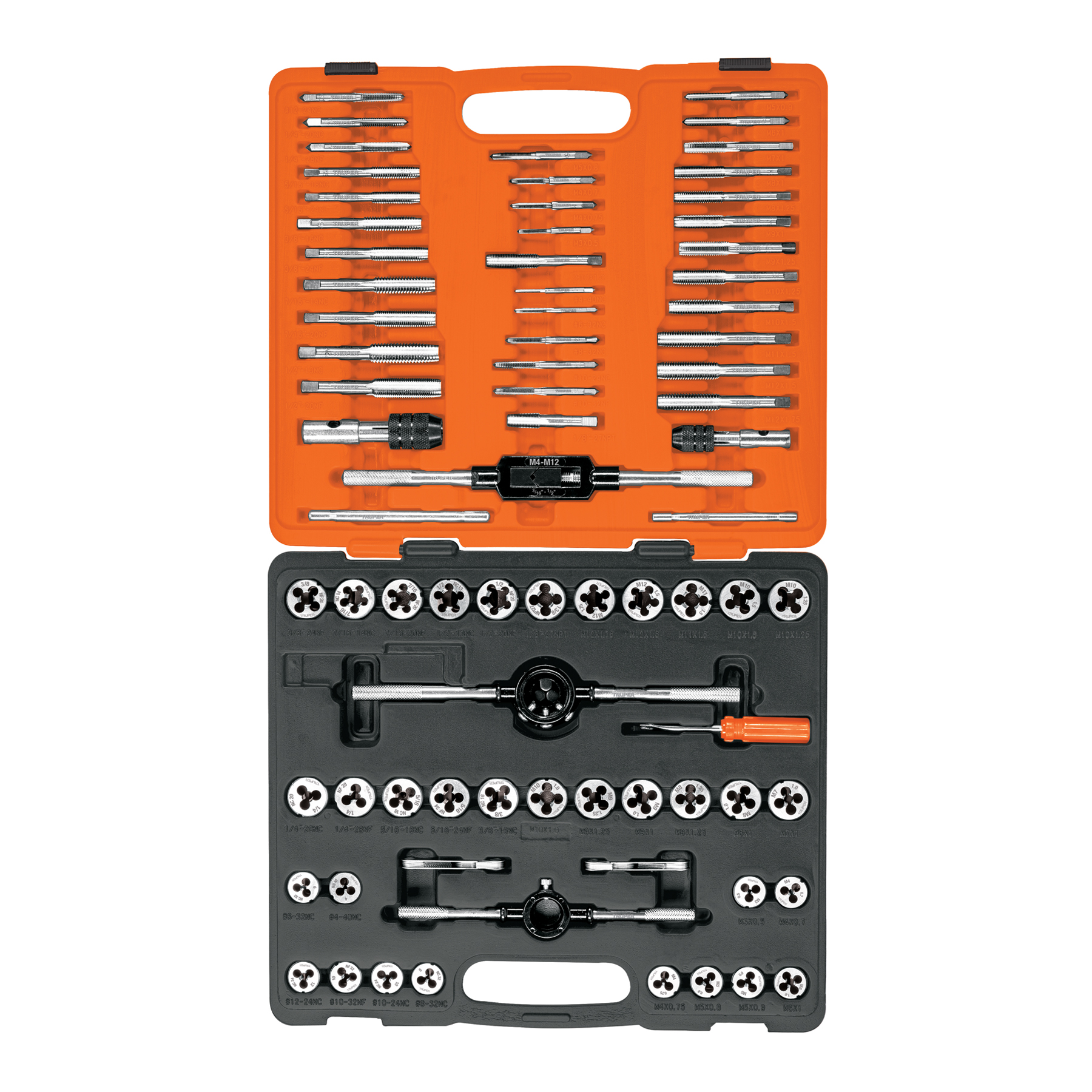 Juego de machuelos y tarrajas 76 piezas