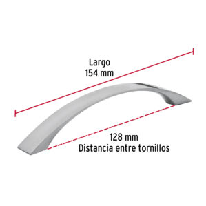 Jaladera Niquel Satinado estilo Moderno de 128mm