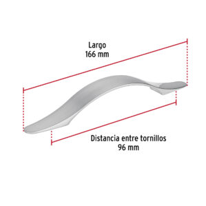 Jaladera Color Niquel Estilo Burgos Largo 96mm