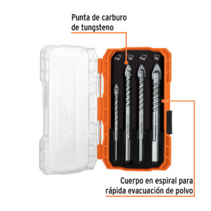 Juego de brocas vidrio y azulejo de 4 piezas Truper Expert