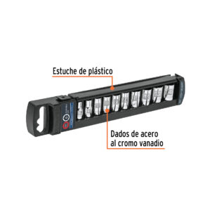 Juego de 10 dados milimetricos cuadro 1/4"