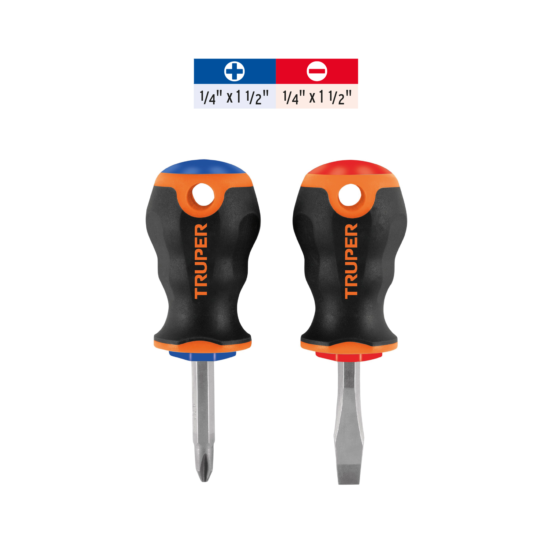Juego de 2 desarmadores 1x4" mango comfort Truper