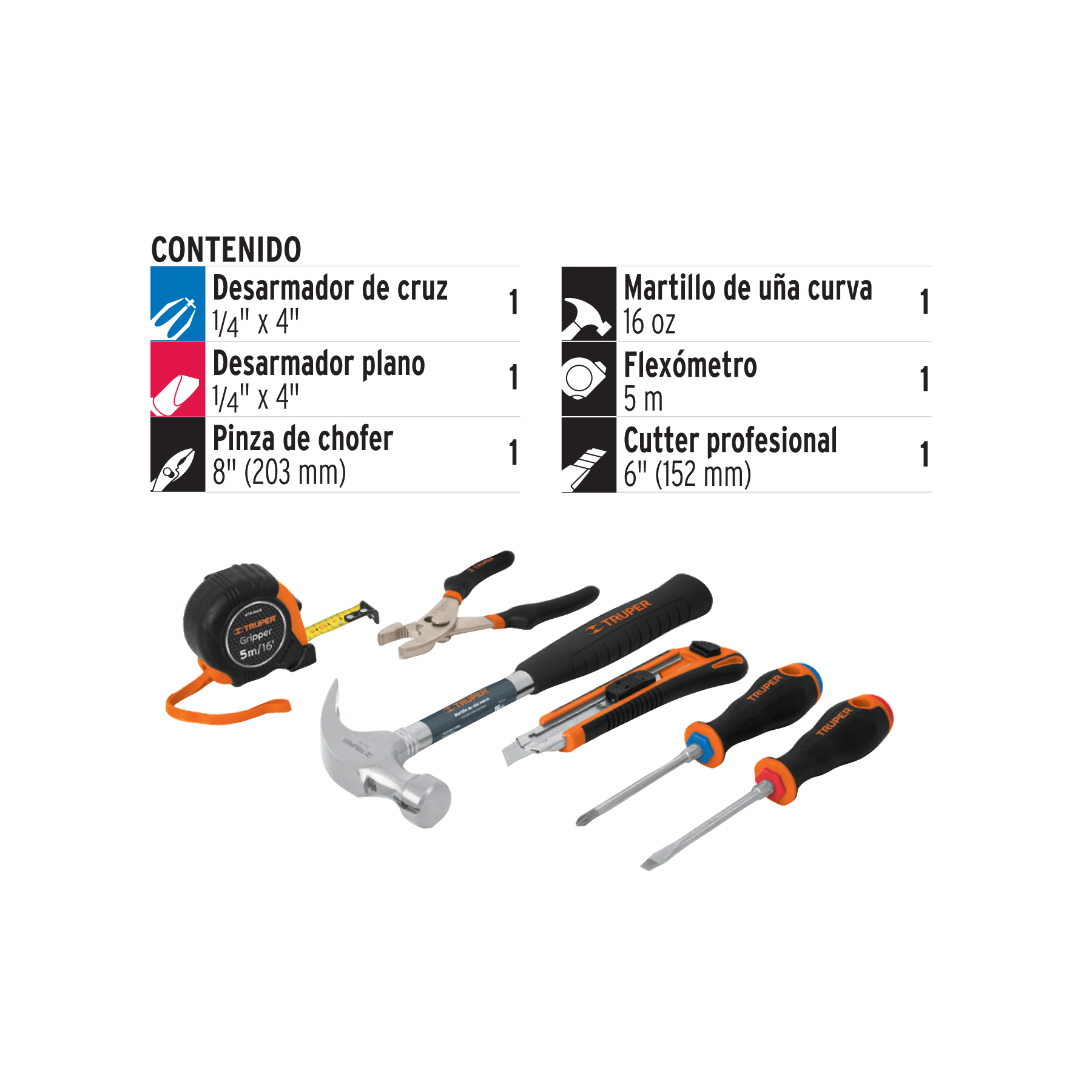 Juego casero de herramientas 6 piezas