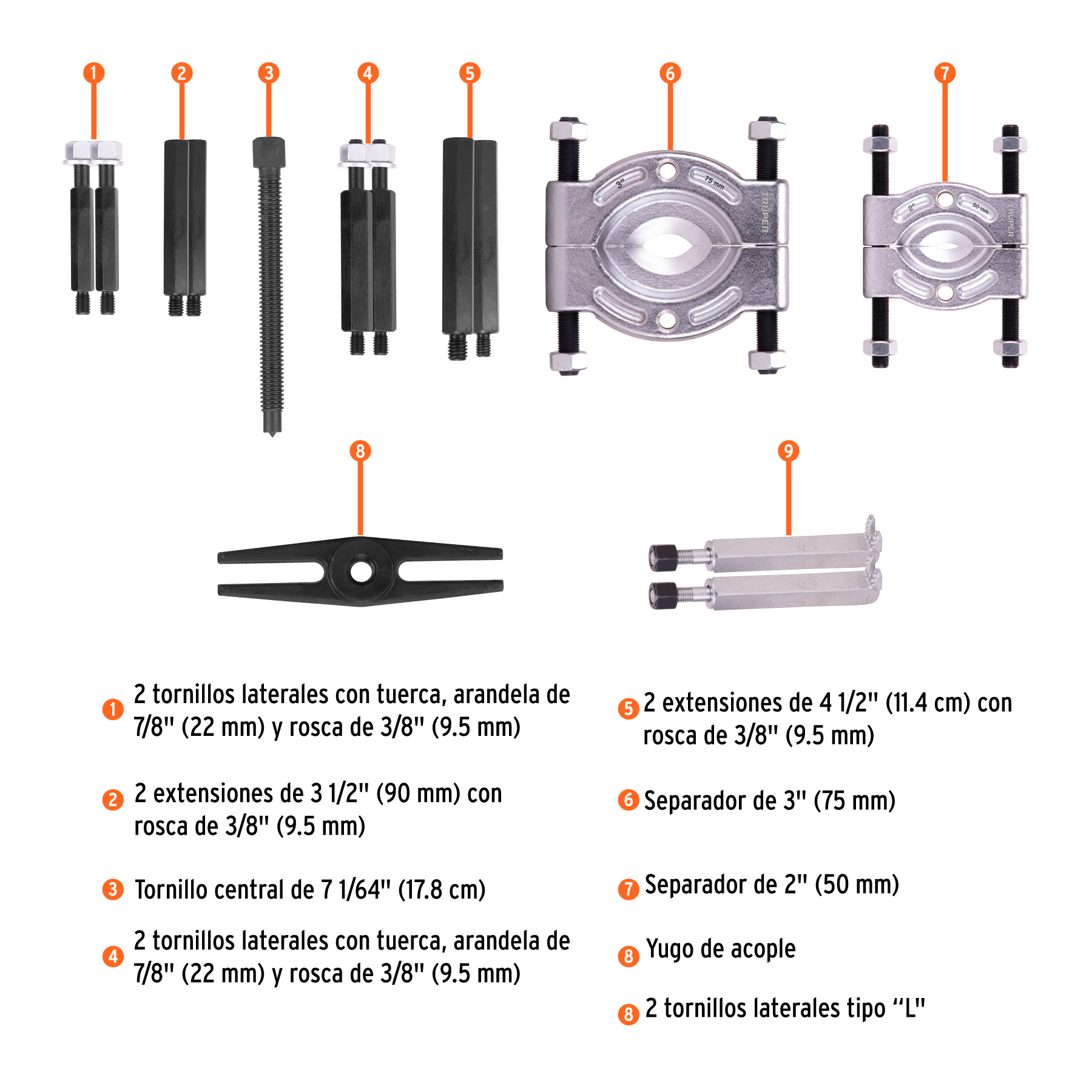 Juego extractor de baleros y poleas de 13 piezas