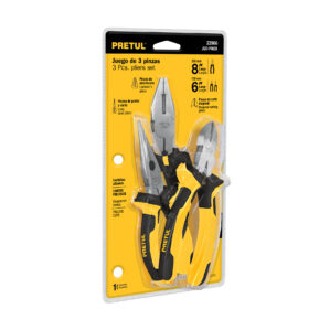 Juego de pinzas 3 piezas mango comfort grip Pretul