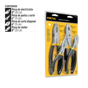 Juego de pinzas 4 piezas Pretul