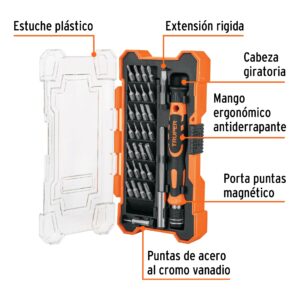 Desarmador de Precision con 30 Puntas Intercambiables