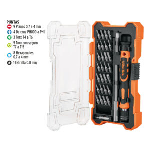 Desarmador de Precision con 30 Puntas Intercambiables
