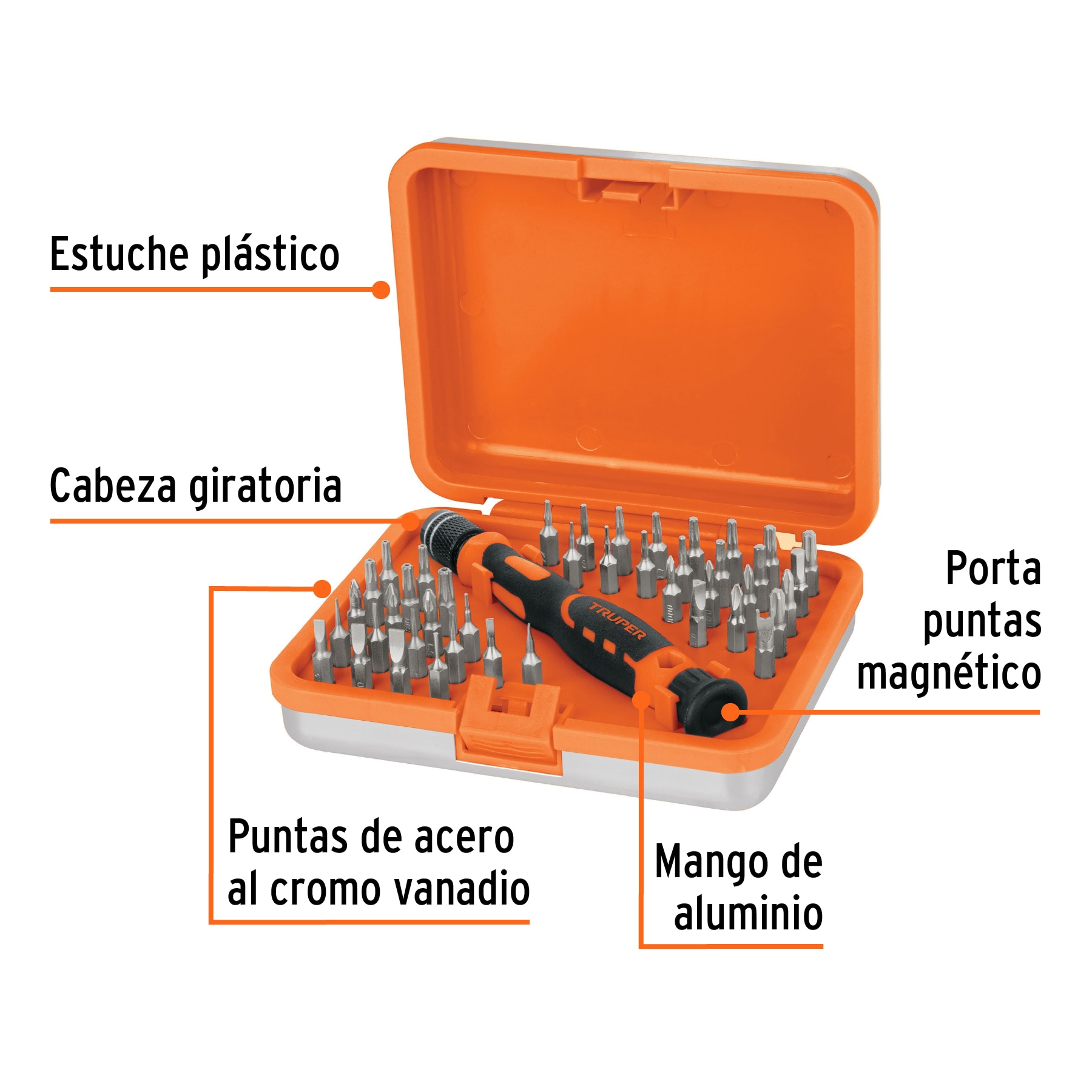 Juego desarmadores de joyero Punta intercambiable 42pzas