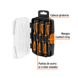 Juego con desarmadores largos de precision 6 piezas