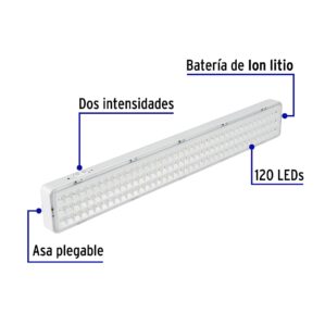 Lampara de emergencia recargable 1000lm de 120 Leds