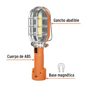 Lampara de taller recargable de LED 280 lumenes con Iman