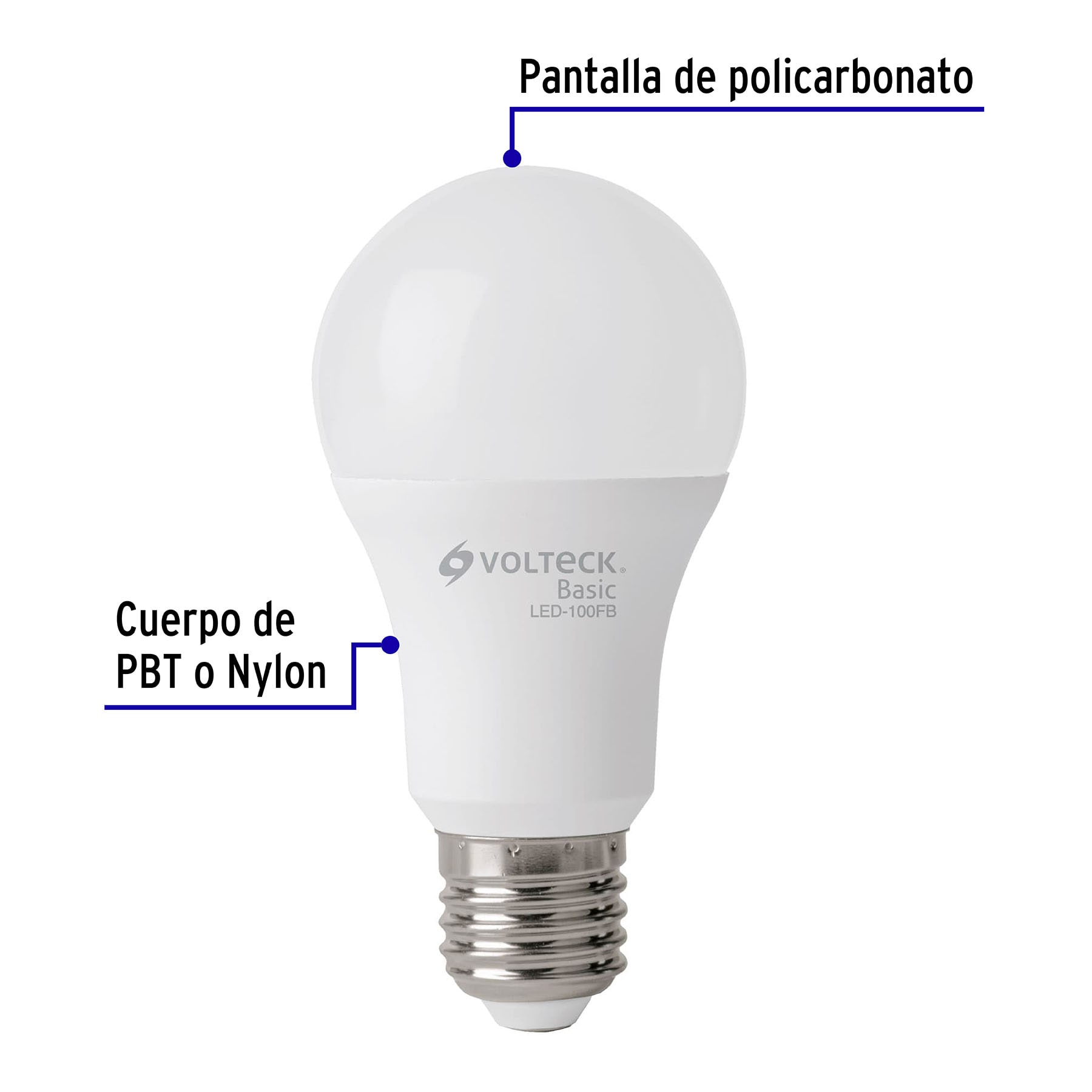 Foco Lampara LED 14w (90w) luz de dia Volteck Basic