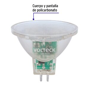 Foco Lampara trans. de LED 3w MR16 base GU5.3 luz de dia