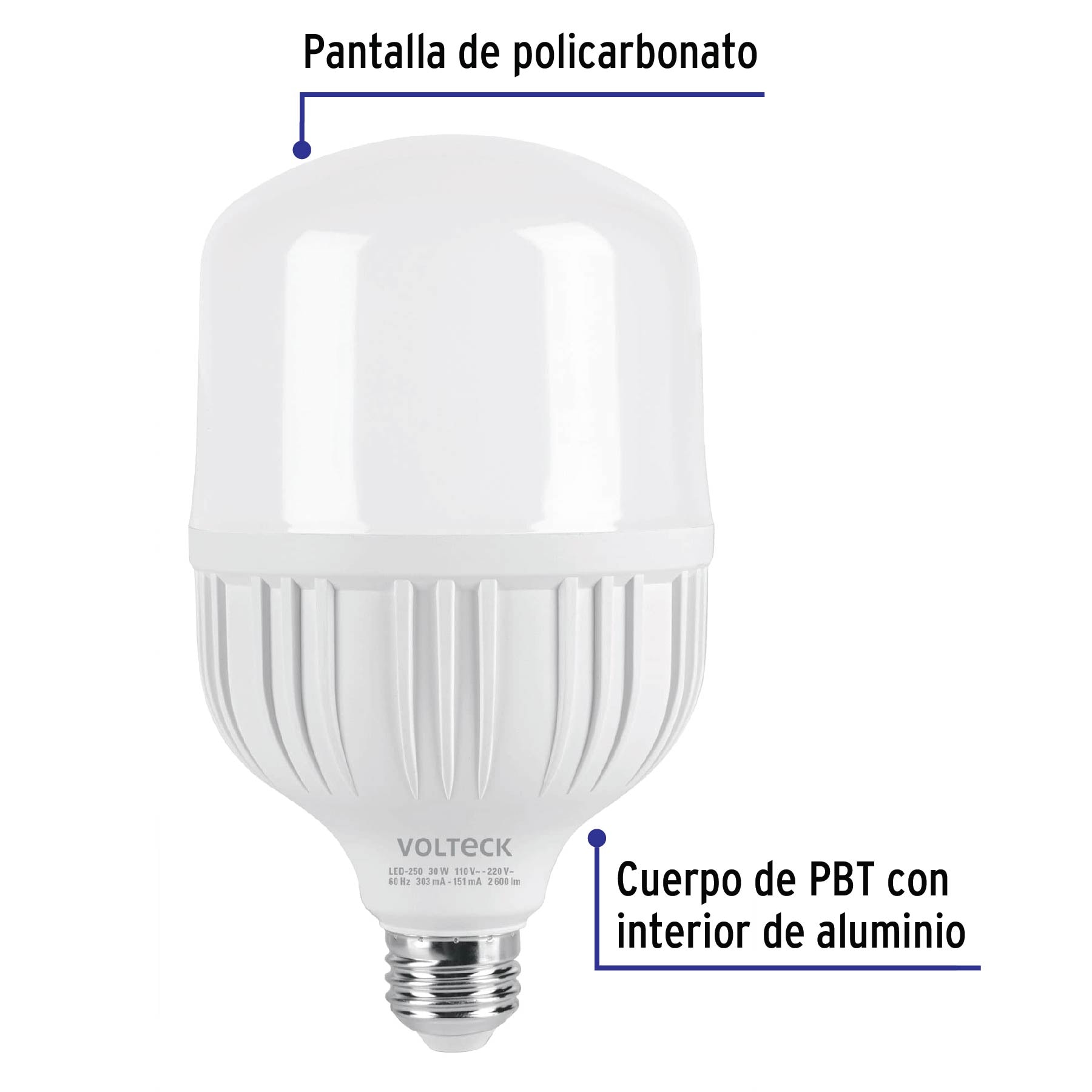 Foco Lampara LED 30W Alta potencia Luz de dia