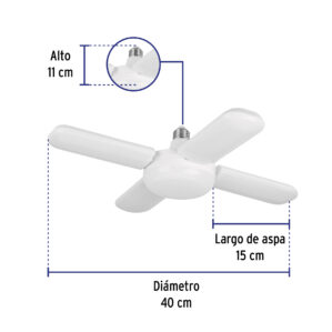 Lampara de LED 40w tipo ventilador con 4 aspas ajustables