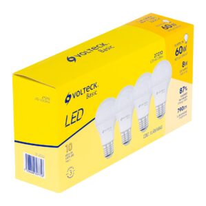 Pack 4 Piezas de Foco Lampara LED 8W Luz Calida