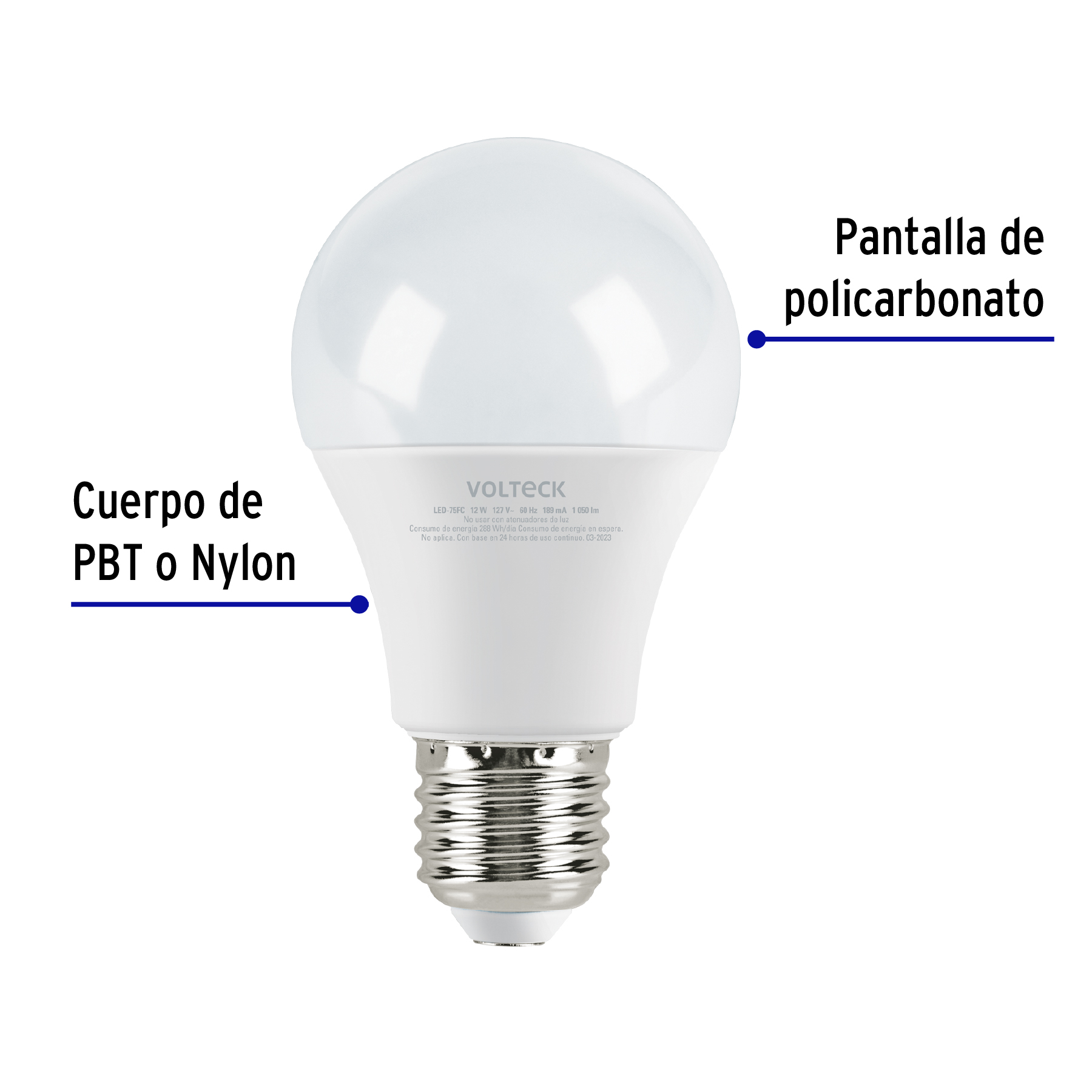 Foco LED de 12w (80w) luz de dia Volteck