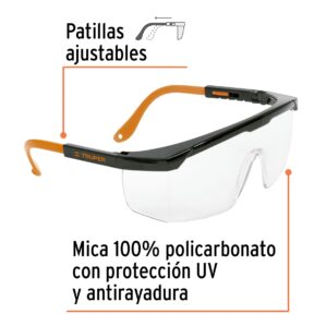 Lentes de seguridad ajustables mica transparente
