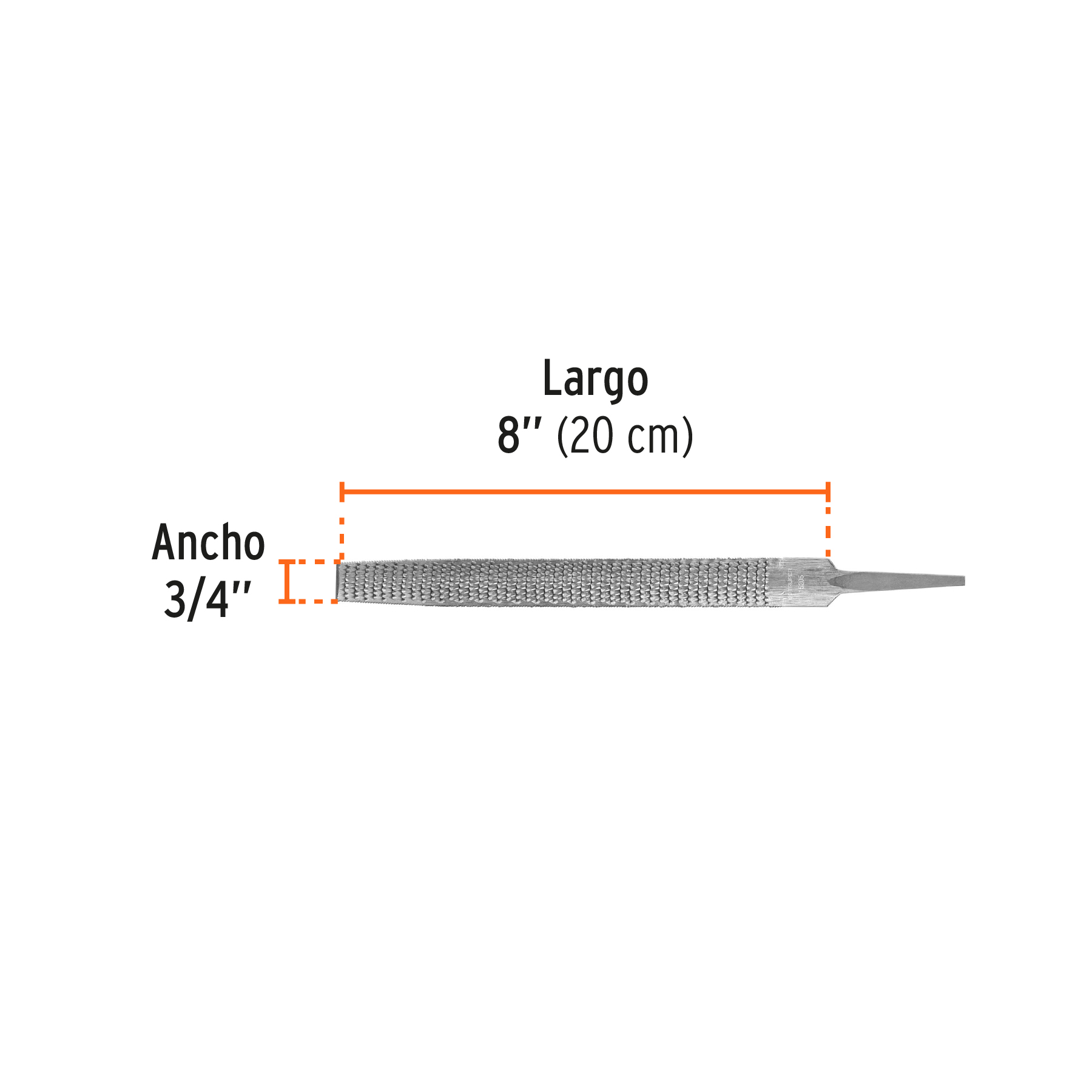 Lima media caña escofina bastarda de 8"
