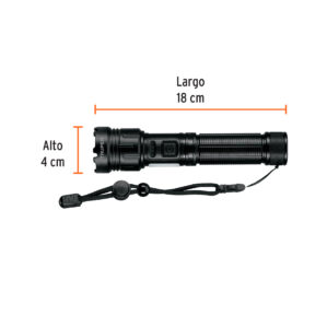 Linterna LED recargable con luz de emergencia 410lm Truper