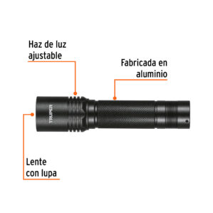 Linterna LED recargable de aluminio 130 lumenes
