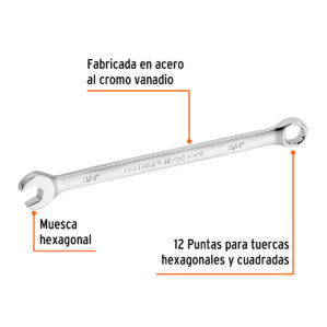 Llave combinada Extralarga de 3/8" Truper