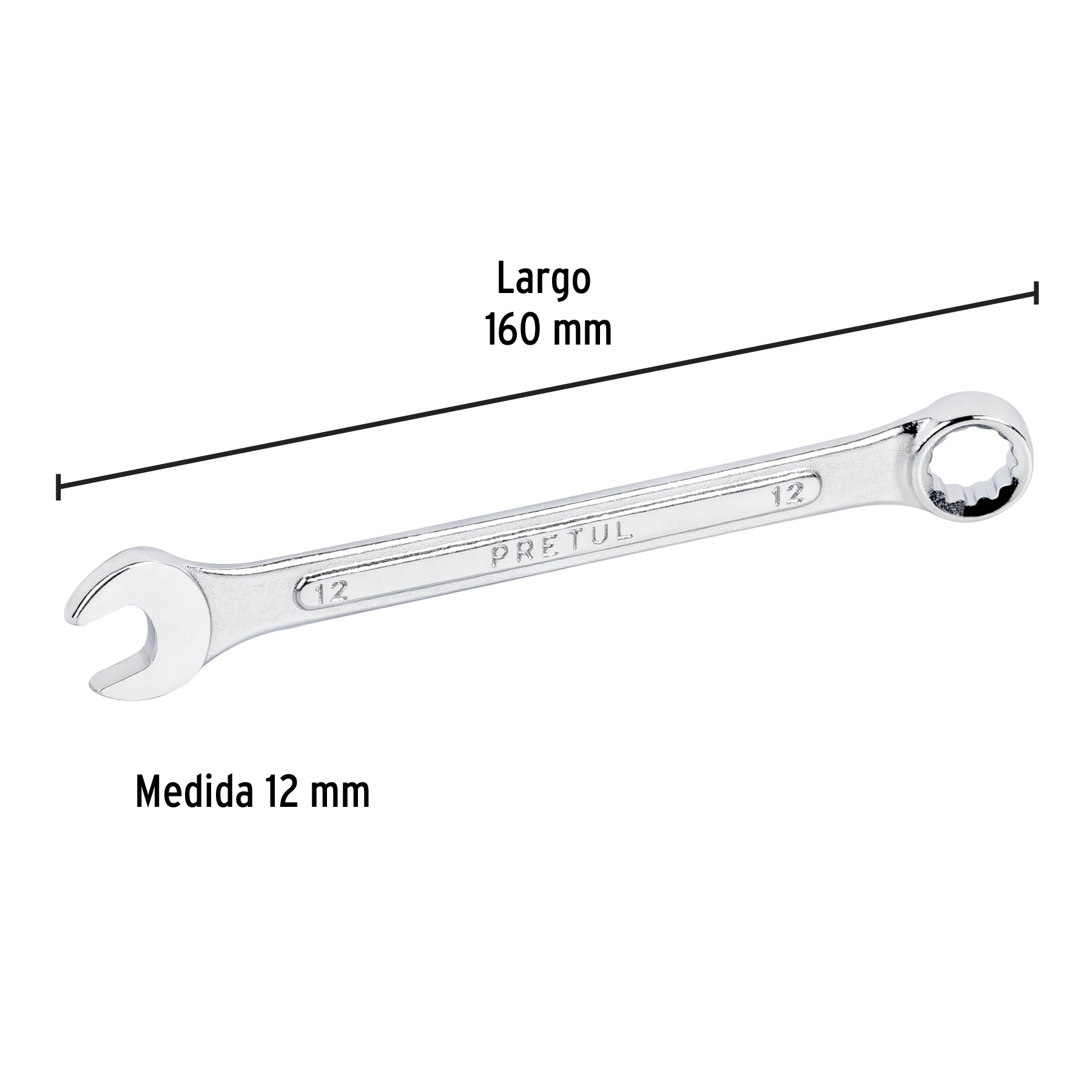 Llave combinada 12mm Pretul