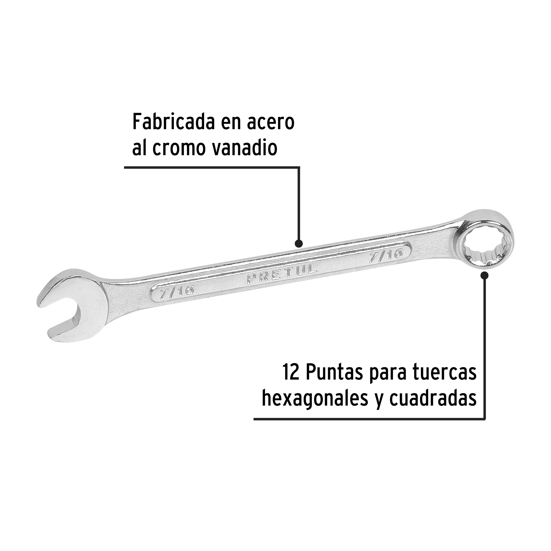 Llave combinada 7/16" Pretul