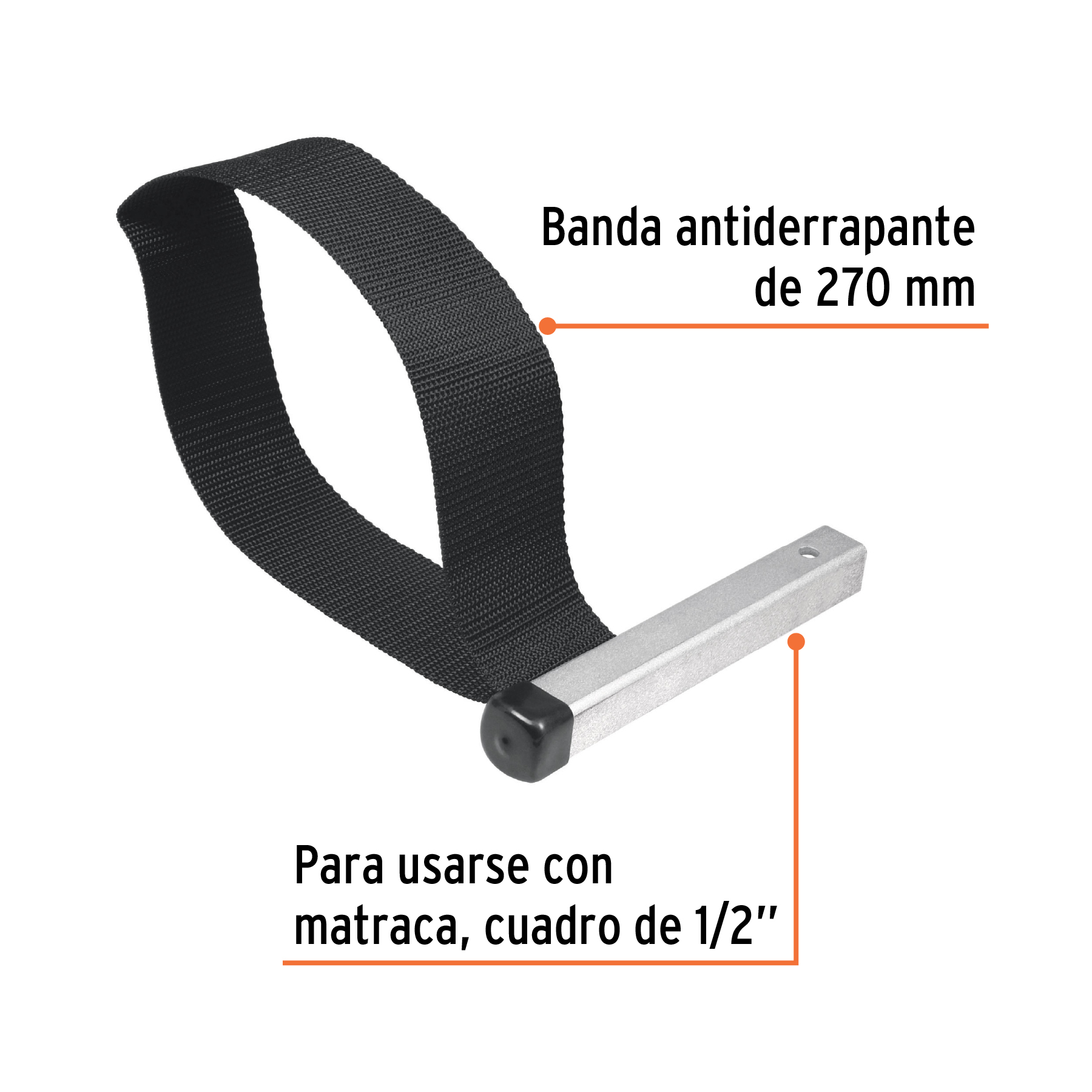 Llave de banda nailon filtro de aceite hasta 15cm