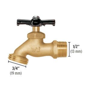 Llave para manguera nariz de laton 1/2