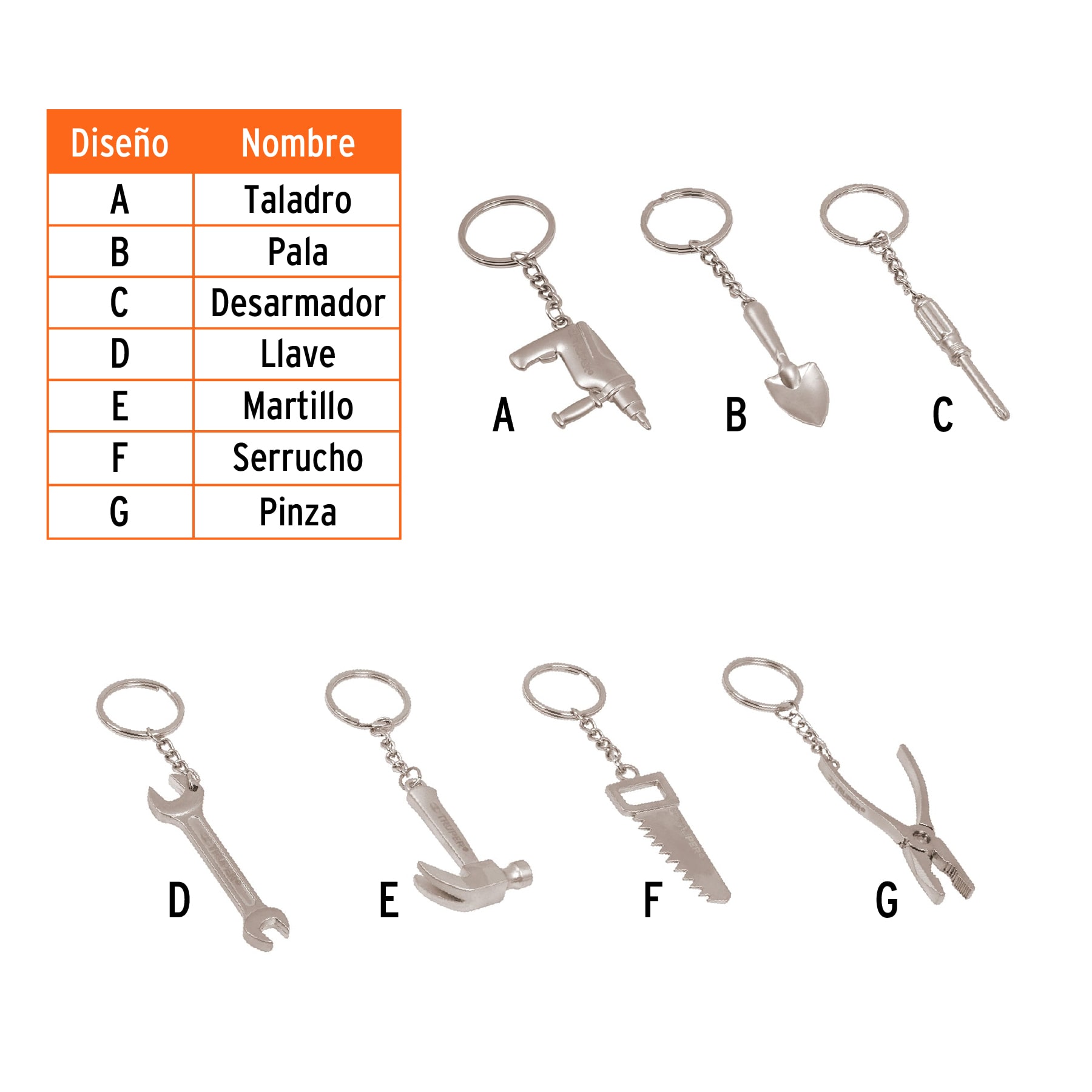 Pieza de Llavero Tipo Herramienta