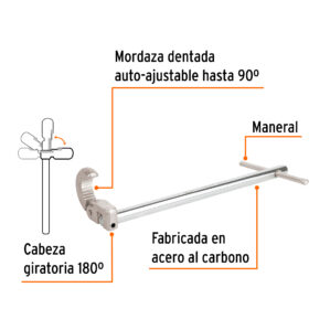 Llave para plomero de 12"