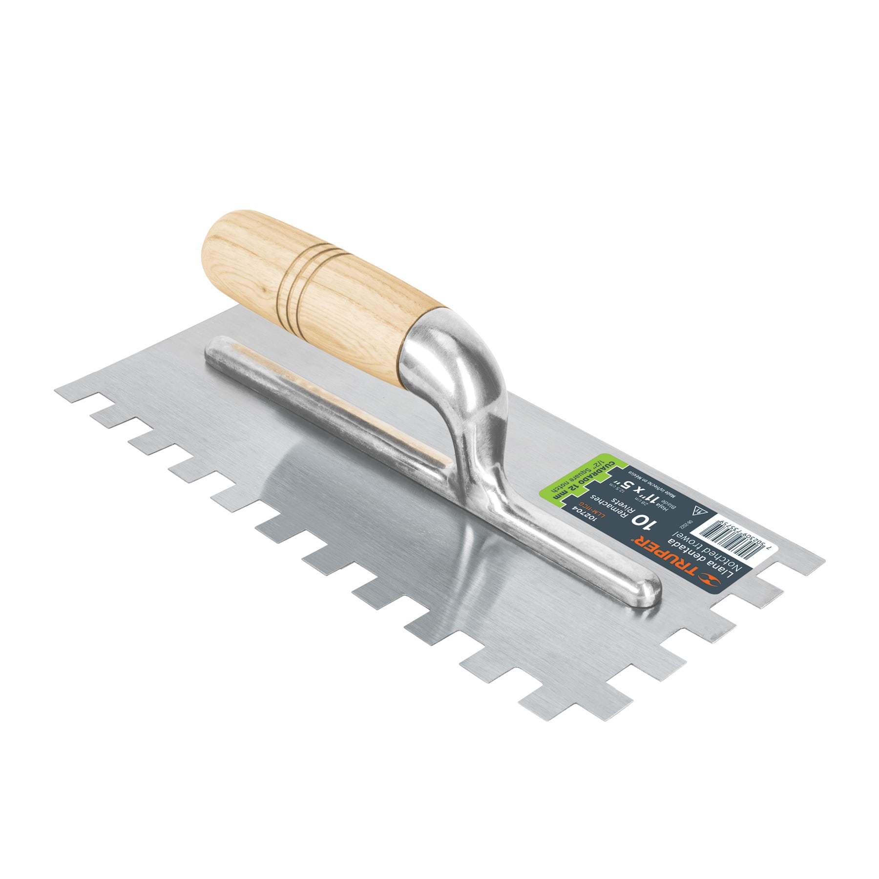 Llana 11" dentado cuadrado 1/2" de 10 remaches