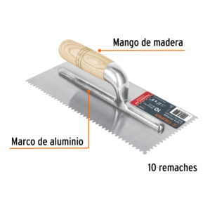 Llana mango madera canto dentado triangular 11